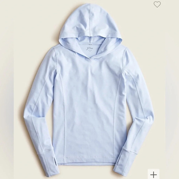 J. Crew Fitted Hoodie in Signature Flex Blue Womens Size Medium Athletic Yoga - Picture 1 of 8